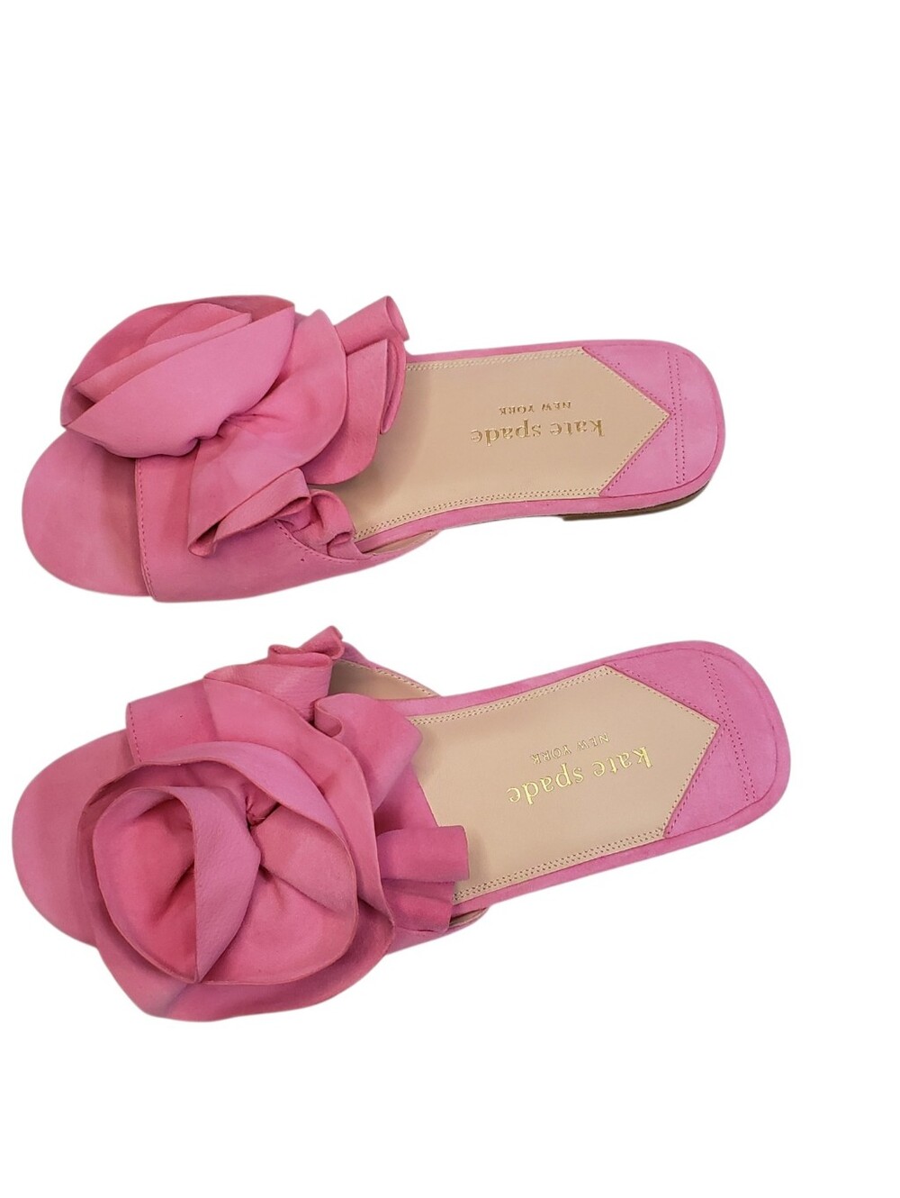 Kate Spade Pink Ruffle Slide Mules Women's Size 9